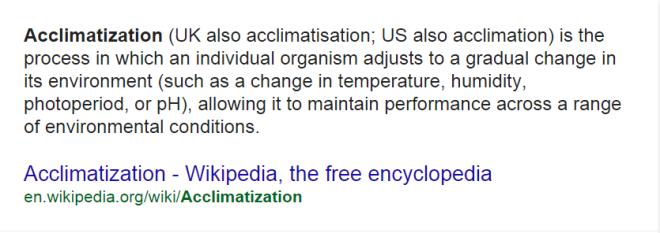 Acclimatization